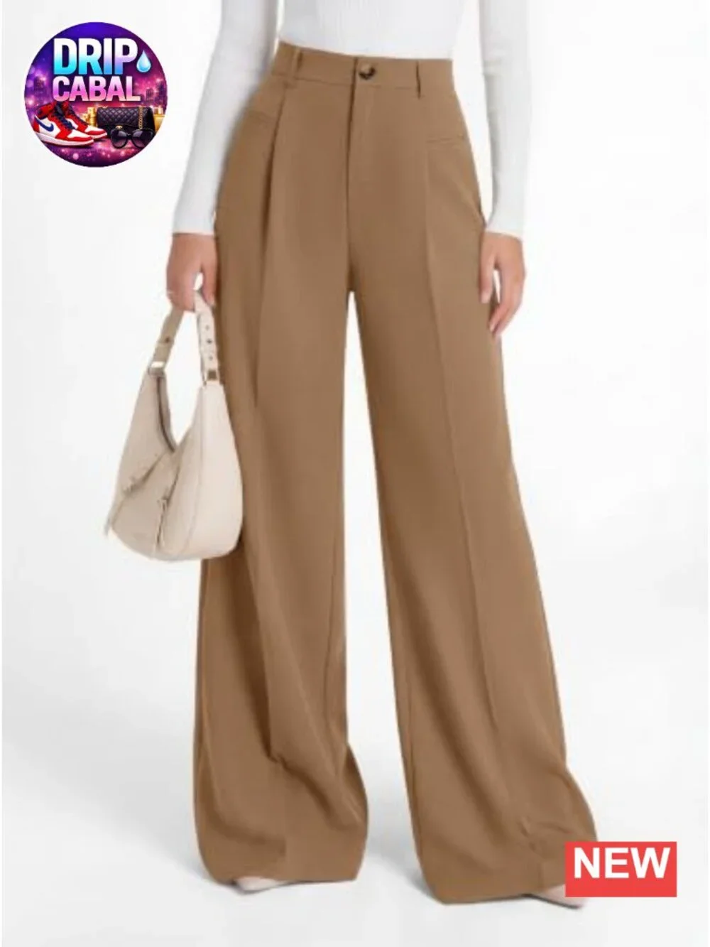 Women's Wide Leg Pleated Dress Pants High Waist with Pockets